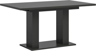Ausziehbarer Esstisch (B/H/T): 150-190x76x80 in grau Nachbildung mit Doppelsäulen-Fußgestell