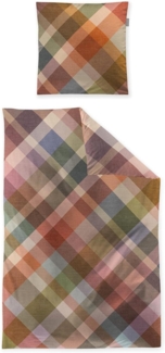 Irisette Zobel Flausch Cotton Bettwäsche 155x220 Rauten braun sand beige 8631-90