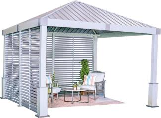 Sojag Aluminium Pavillon Nanda 1212 inkl. Seitenwand | Champagner | 363x363x313 cm