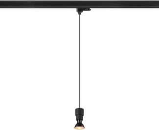 SLV PURI 2.0 Basic, 3~ Pendelleuchte, GU10, Pendellänge 200cm, 1x max. 6W, schwarz - Leuchten mit 3 Phasen Adapter 230V