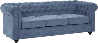 Vente-unique - 3-Sitzer-Sofa - Stoff - Blau - CHESTERFIELD