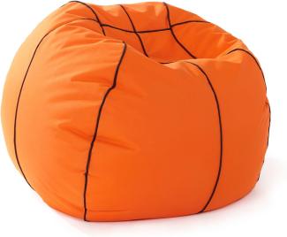 Lumaland Basketball-Sitzsack, Indoor & Outdoor, EPS-Perlen, Waschbarer Bezug, Polyester Orange, 90 cm