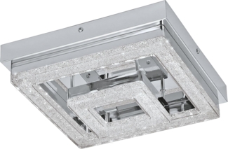 Eglo 95659 LED Deckenleuchte Fradelo in chrom und, Kristall chrom, klar 12W L:24 H:6cm