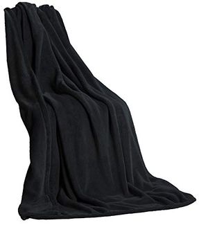 Wohndecke Quebec Kuscheldecke Tagesdecke Fleece weich 150x200cm schwarz, CelinaTex, allergikergeeignet,bügelfrei,flauschig,kuschelweich,mollig warm
