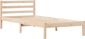 vidaXL Bettgestell mit Kopfteil Braun 220 x 100 cm Massivholz Kiefer 869778