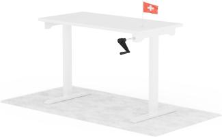 manuell höhenverstellbarer Schreibtisch EASY 120 x 60 cm - Gestell Weiss, Platte Weiss