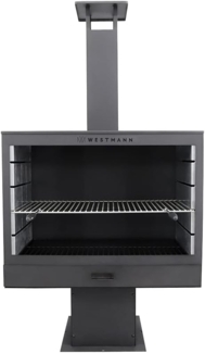 Westmann Stahl Grillkamin Feuerstelle | Schwarz | 50x90x160 cm