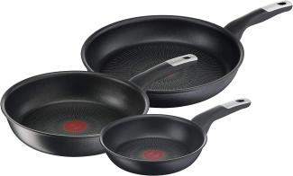 Tefal G25591 Unlimited On 3-teiliges Pfannen-Set | Pfannen 24/28 cm und Wokpfanne 28 cm | kratzfeste Antihaftversiegelung | Thermo-Signal | alle Herdarten + Induktion | einfaches Reinigen | Schwarz