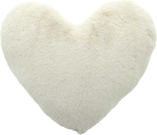 Kuschelkissen Herz Plüsch Kissen beige 40cm Herz Liebe Dekokissen Deko