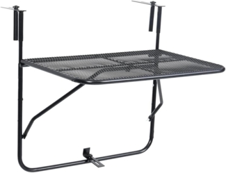 vidaXL Balkontisch Schwarz 60x40 cm Stahl 325924