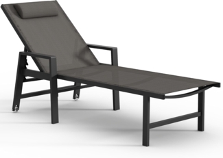 Melko Gartenliege Relaxliege Aluminium Sonnenliege mit Kissen Liegestuhl Klappliege, 5-fach verstellbare Rückenlehne