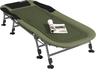 Outsunny Feldbett Campingbett (Klappbett, 1-St, Reisebett) bis 180 kg belastbar für Outdoor Oxford Grün