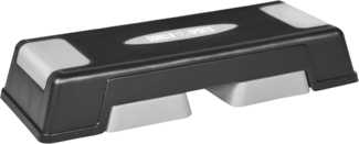 GORILLA SPORTS Stepper Höhenverstellbar (3 Stufen), Rutschfest, bis 200/300 kg, Grau-Schwarz