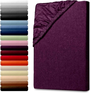 Jersey Spannbettlaken 180-200x200cm 100% Baumwolle Aubergine