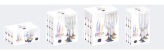 Bohemia Crystal Spectrum Rainbow Champagnerflöten mit bunten Kristallen 6 Stück je Basis eine andere Farbe, bleifrei