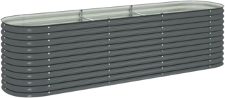 vidaXL Garten-Hochbeet 320x80x81 cm Verzinkter Stahl Grau 45522