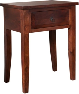 Massivmoebel24 Beistelltisch OXFORD (Beistelltisch Akazie 60x40x75 nougat lackiert OXFORD #907), Beistelltisch Akazie 60x40x75 nougat lackiert OXFORD #907