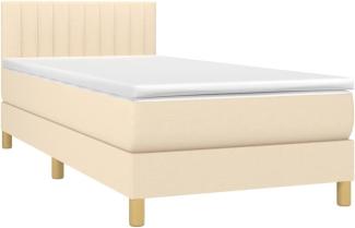 vidaXL Boxspringbett mit Matratze Creme 80x200 cm Stoff, Härtegrad: H2 [3140734]