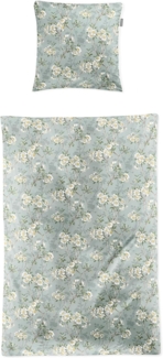 Irisette Mako Satin Bettwäsche Tokio 8537-30 Kirschblüten grün 135x200