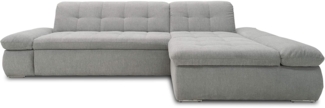 Domo Collection Ecksofa Moric / Eckcouch mit Bett / Sofa mit Schlaffunktion in L-Form Couch mit Armlehnfunktion/ 300 x 172 x 80 cm / Schlafsofa in hellgrau
