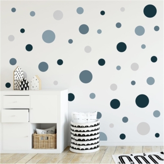 yabaduu 100 Klebepunkte Kreise Punkte Wandtattoo Kinderzimmer Schlafzimmer Babyzimmer Aufkleber Folie Deko Selbstklebend für Junge Mädchen Pastell
