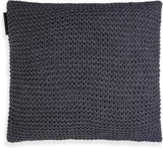 Knit Factory Vinz Kissen 50x50 cm Glatt Anthrazit