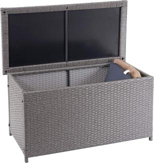 Poly-Rattan Kissenbox HWC-D88, Gartentruhe Auflagenbox Truhe ~ Basic grau, 51x115x59cm 250l