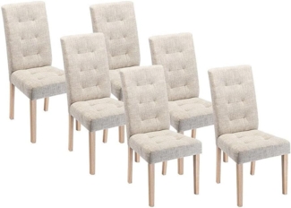 Vente-unique - Stuhl 6er-Set - Stoff & Holz - Beige - VILLOSA