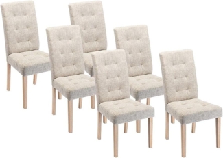 Vente-unique - Stuhl 6er-Set - Stoff & Holz - Beige - VILLOSA