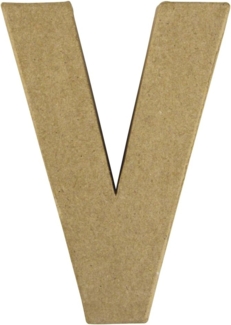Pappmaché Buchstabe V FSC Recycled100%, 15x10,5x3cm