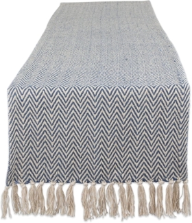 DII Woven Basic Tabletop Collection Tischläufer, Chevron-Design, Baumwolle, blau (French Blue), 15x108