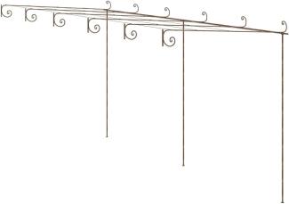 vidaXL Garten-Pergola Antik-Braun 6x3x2,5 m Eisen 313999