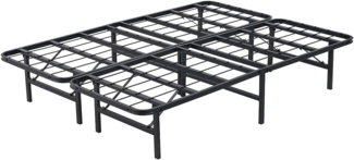 HOGAR24 ES Metallrahmen Taro | klappbare Beine | Maße: 135x190 cm | Metallbettgestell zusammenklappbar | Aufbewahrung unter dem Bett | Farbe: Schwarz