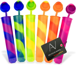 AVANA Eisform Wiederverwendbare Eisformen aus Silikon Eis Formen Eiscreme Wassereis, (6-tlg), Bunt, BPA-frei