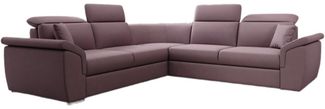 Designer Sofa Fernando mit Schlaffunktion und Stauraum Stoff Rosé