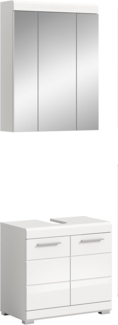 furnling Badmöbel-Set Scott, (2-St, bestehend aus Spiegelschrank und Waschbeckenunterschrank), Badmöbel, Badezimmermöbel, Komplett-Set, modern, Breite 60 cm