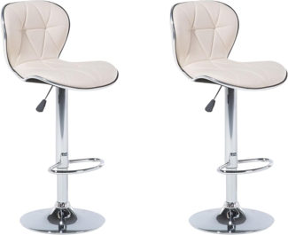 Barhocker beige höhenverstellbar 2er Set VALETTA
