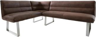 Eckbank Salvo 200x160 cm Braun Vintage Edelstahl Gestell Variabel