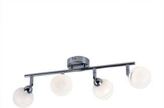Deckenlampe, Kugeln, Chrom, Spots beweglich, L 45,5 cm