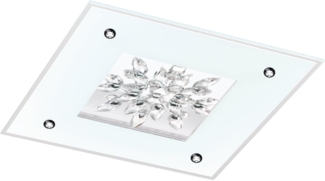 Eglo 97498 LED Deckenleuchte BENALUA 1 mit Kristallen weiß, klar L:47cm B:47cm H:7,5cm