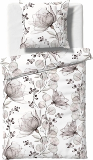 Fleuresse Mako-Satin Digitaldruck Bettwäsche Bed Art S 114467-0007 silber Größe: 155x220 cm