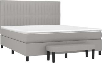 vidaXL Boxspringbett mit Matratze Hellgrau 160x200 cm Stoff 3136765