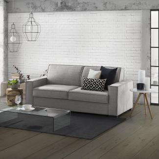 Talamo Italia 3-Sitzer Beatrice Schlafsofa, Wohnzimmersofa, Made in Italy, Drehbare Öffnung mit Matratze und Netz inklusive, aus gepolstertem Stoff, mit Standardarmlehnen, Cm: 220x95h90, Farbe Grau