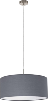 Eglo 31577 Hängeleuchte aus Textil PASTERI in nickel-matt und grau, Fassung E27 max. 1X60W Ø53 cm dimmbar