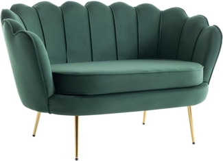 Vente-unique - Muschelsofa 2-Sitzer - Samt - Tannengrün - DANDELION von Pascal Morabito