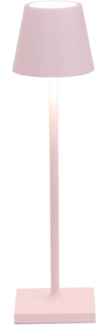 Zafferano, Poldina Micro Lampe, Kabellose, Wiederaufladbare Tischlampe mit Touch Control, Geeignet für Wohnzimmer und Außenbereich, Dimmer, 2200-3000 K, Höhe 27,5 cm, Farbe Rosa