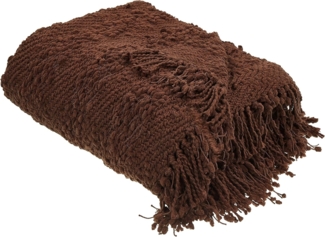 Beliani 'VELLA' Kuscheldecke, Baumwolle braun, 220x240 cm