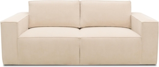 DOMO. collection Sofa Portland, 2-Sitzer Couch, modernes 2er Polstersofa, Garnitur, 210 x 93 x 84 cm (BxTxH), Cord creme