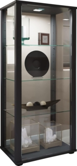 VCM Standvitrine Kavisa 917424 Schwarz H. 115 x B. 50 x T. 38 cm