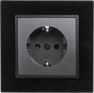 Schutzkontakt-Steckdose McPower ''Flair'', 250V~/16A, UP, Einsteckschutz, anthrazit